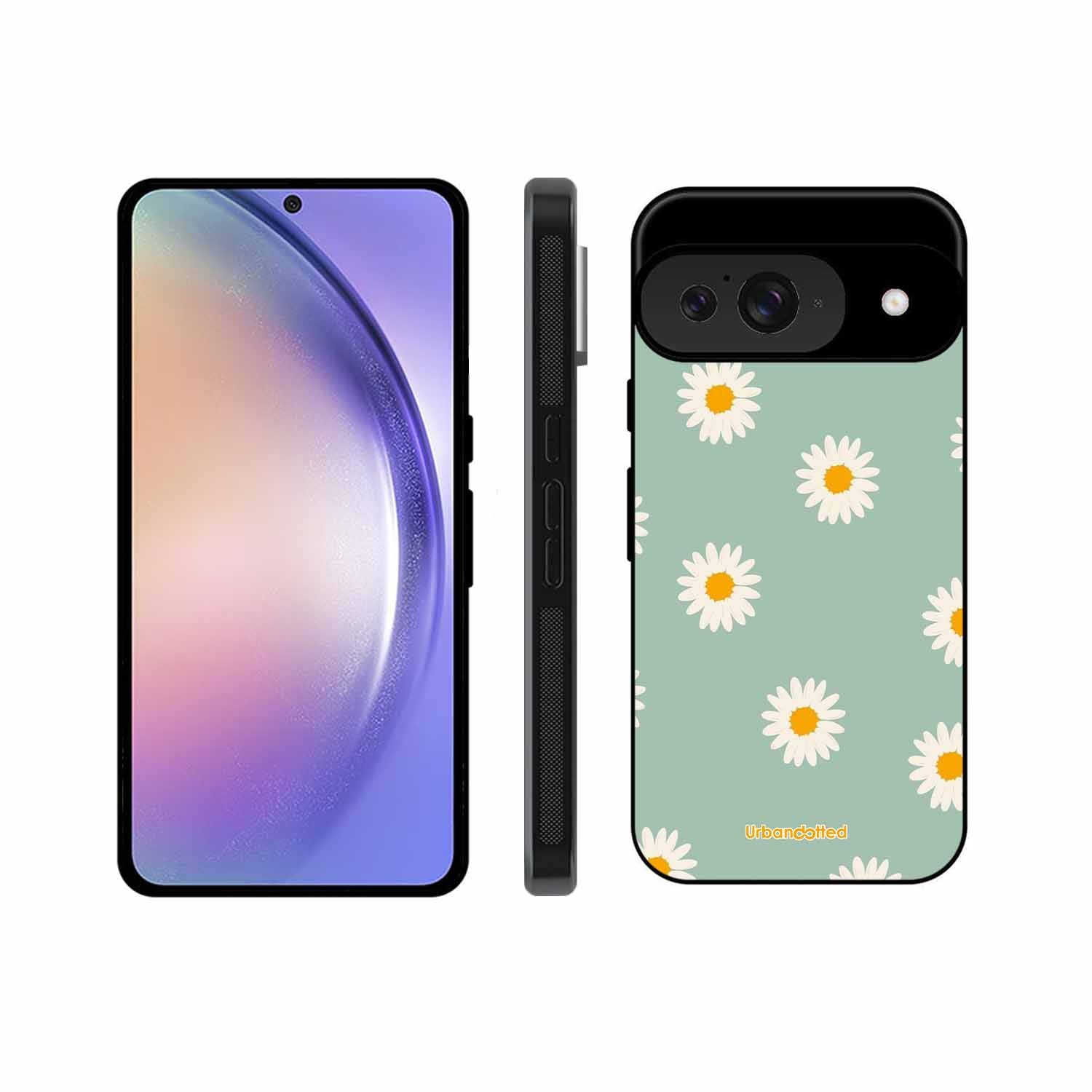 Scattered White Daisies Glass Case For Google Pixel 9