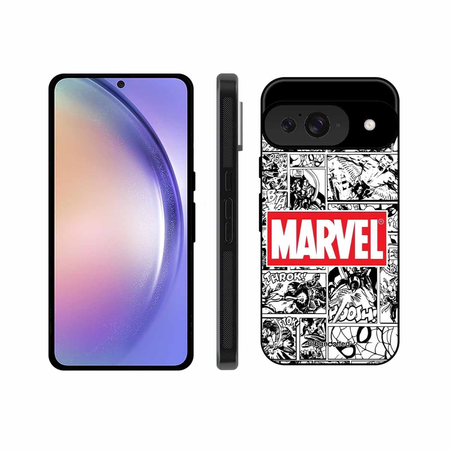 Black and White Comic Book Glass Case For Google Pixel 9