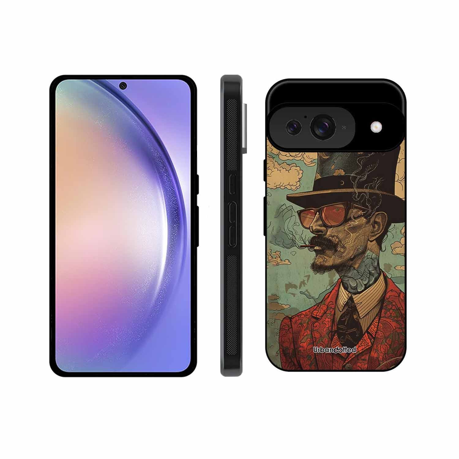 Steampunk Gentleman Smoker Glass Case For Google Pixel 9
