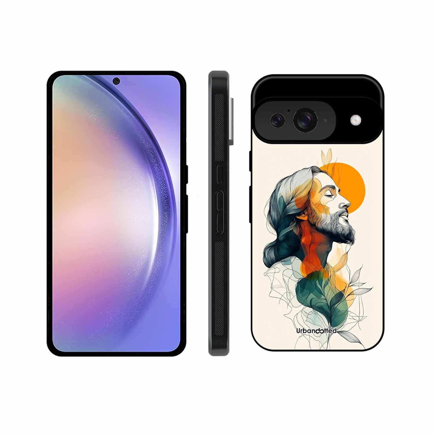 Jesus in Profile Prayer Glass Case For Google Pixel 9