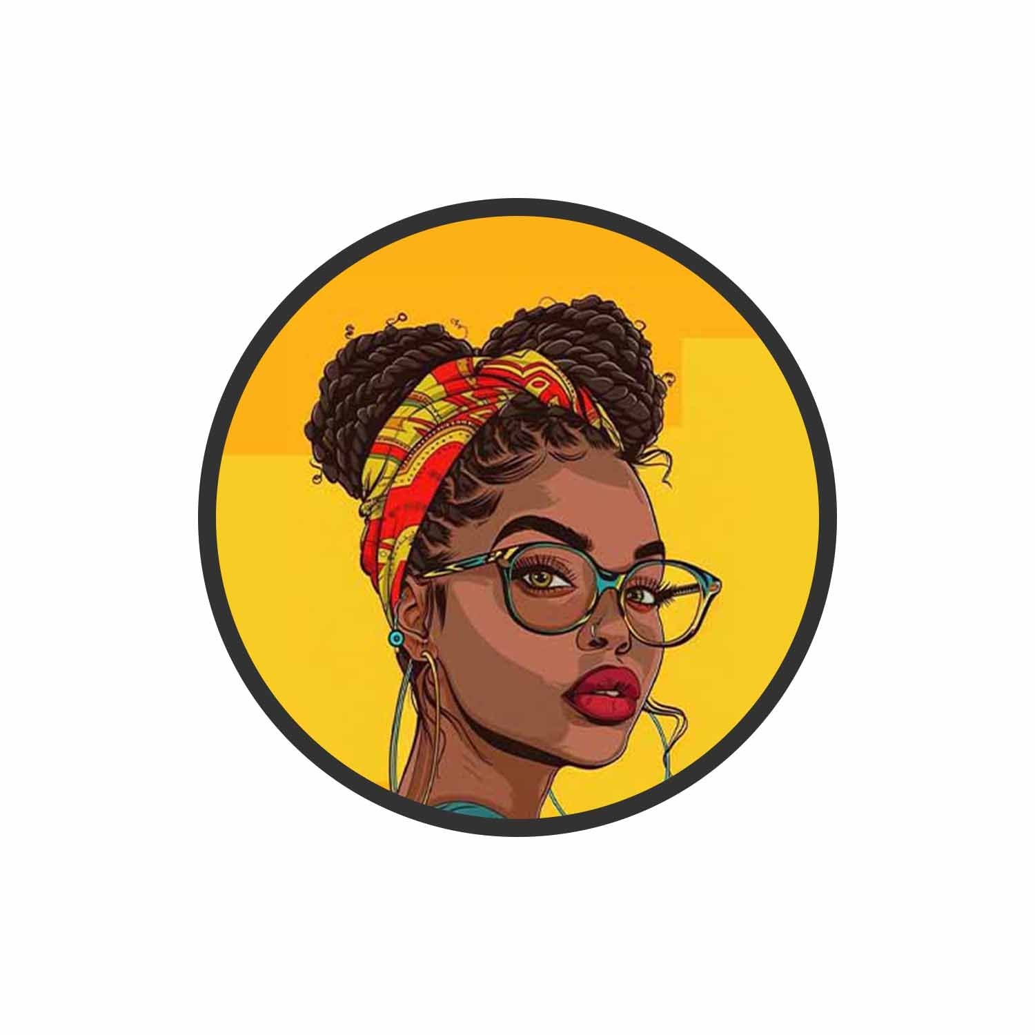 Vibrant Woman with Headwrap Phone Grips Holder