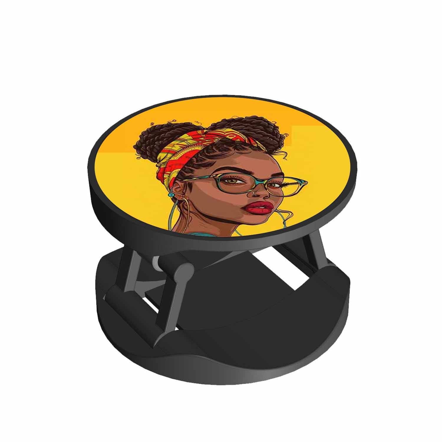 Vibrant Woman with Headwrap Phone Grips Holder