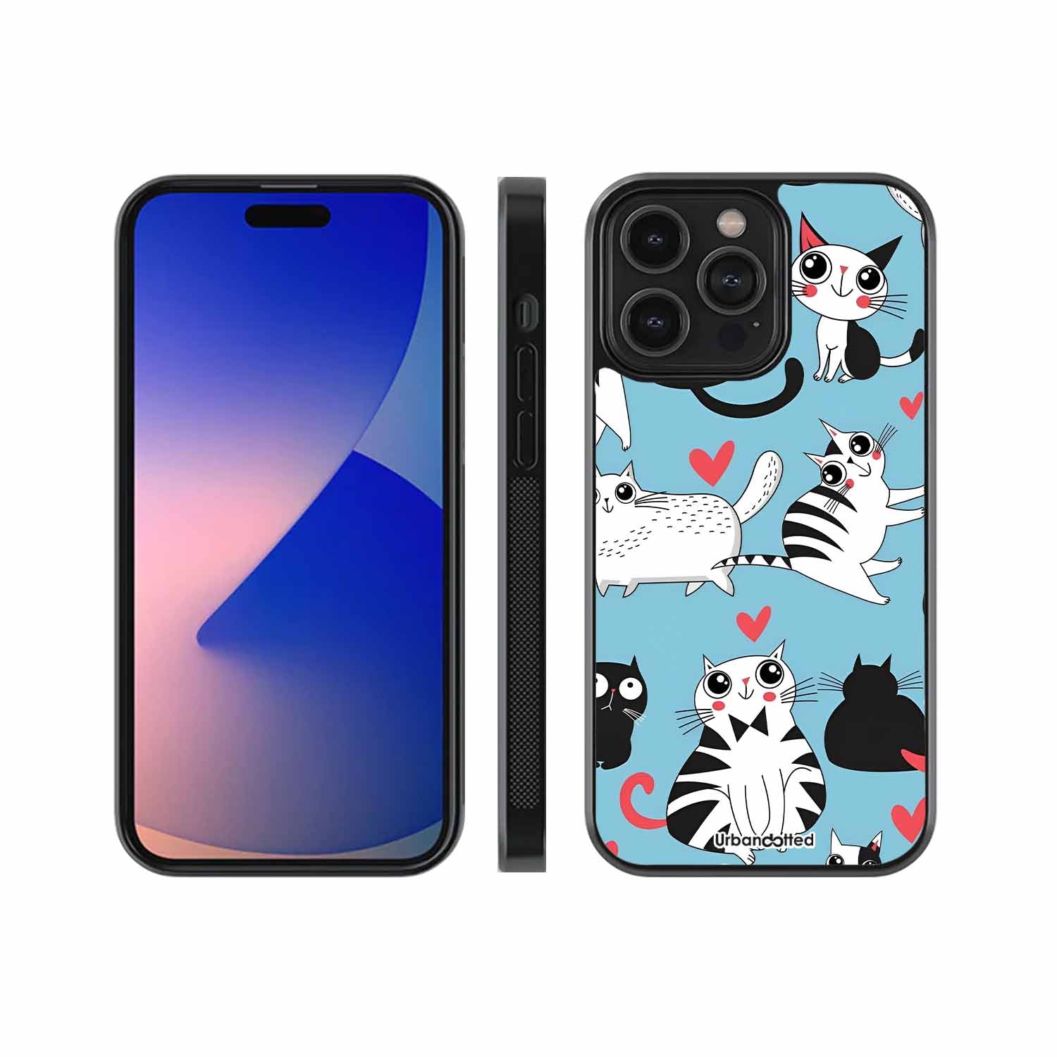 Cat Heart Day Pet Glass Case