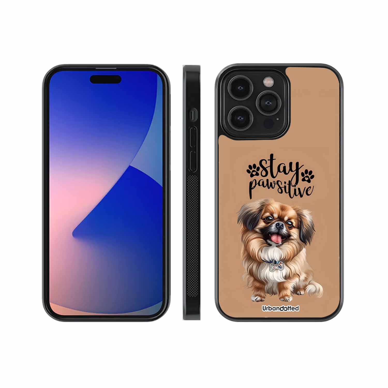 Stay Pawsitive Little Dog Pet Glass Case