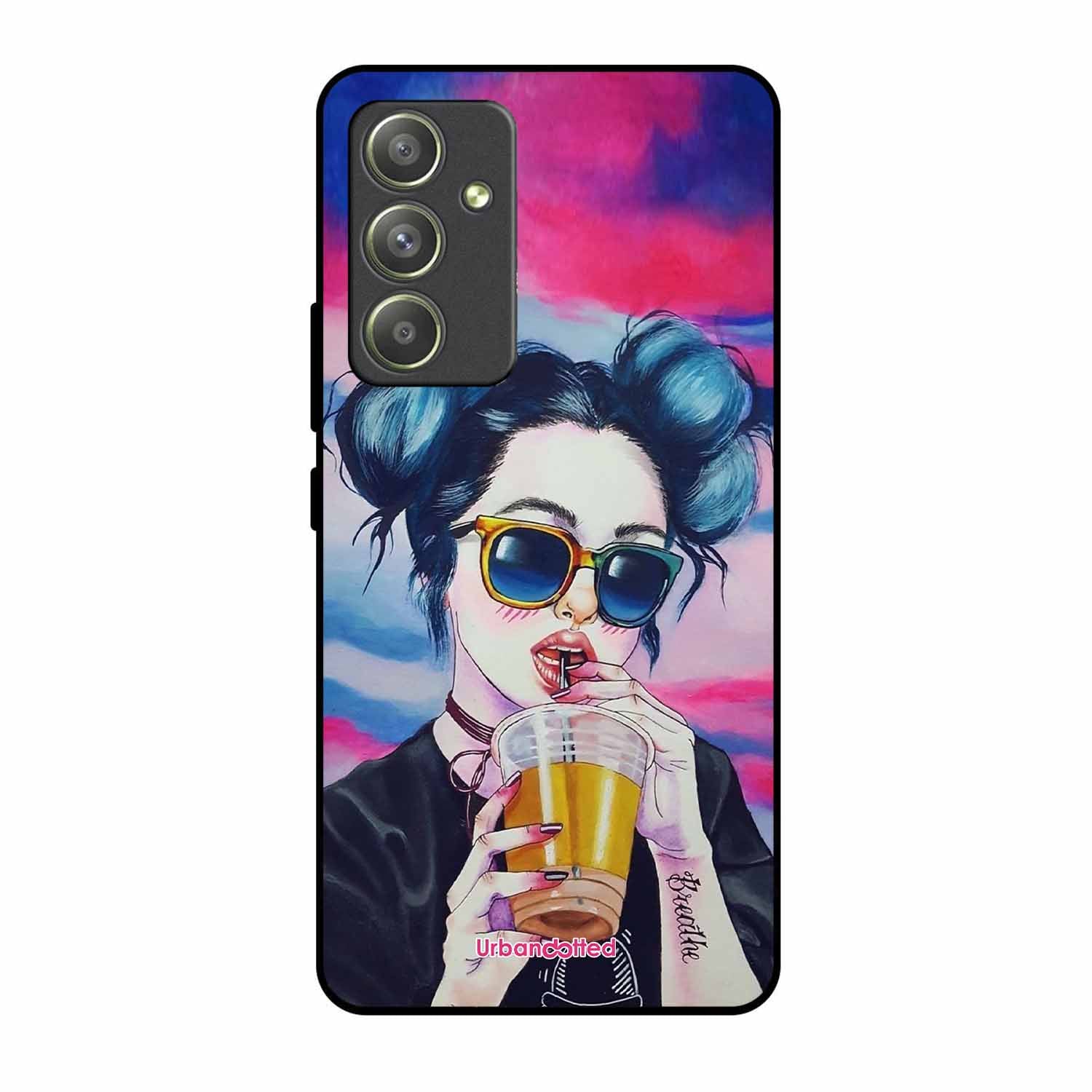 "Breathe" Tattoo Girl Glass Case For Samsung A54
