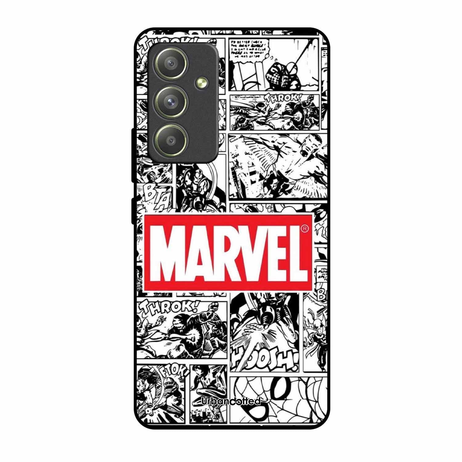 Black and White Comic Book Glass Case For Samsung A54