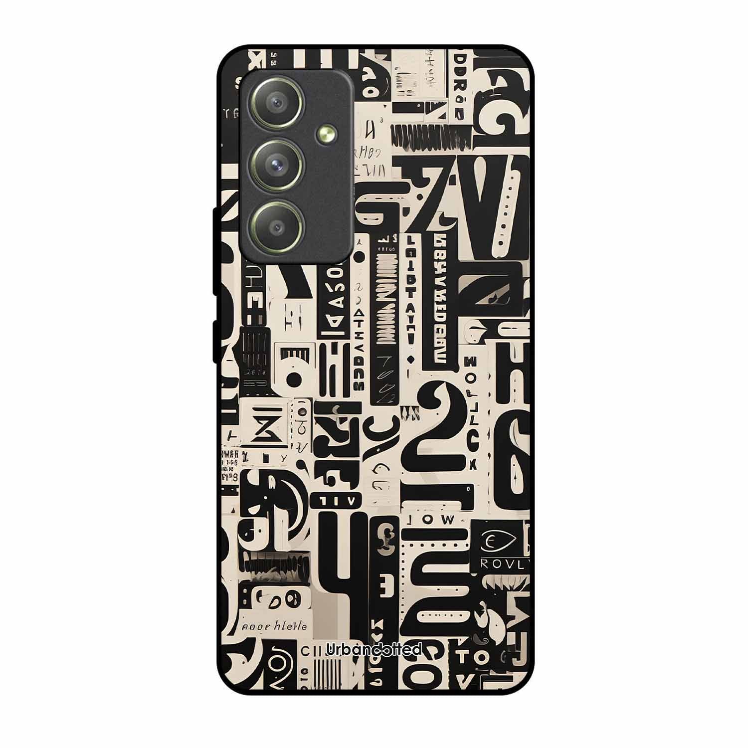 Abstract Typography Collage Glass Case For Samsung A54