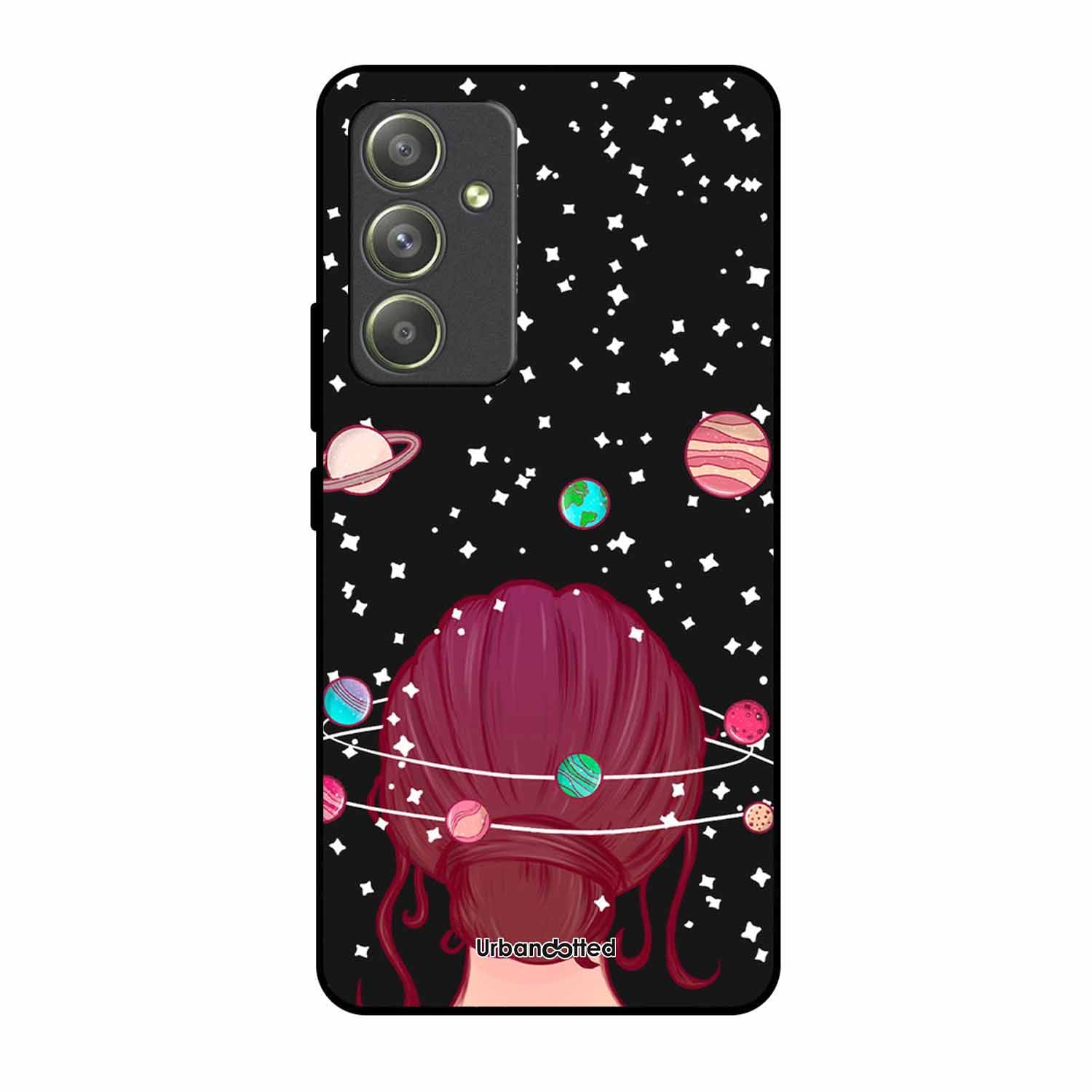 Galactic Hair Space Girl Glass Case For Samsung A54