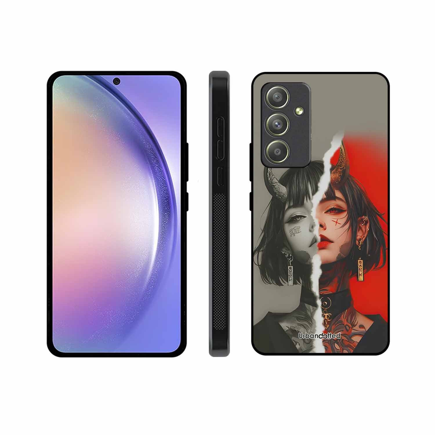 Yin Yang Demon Art Glass Case For Samsung A54