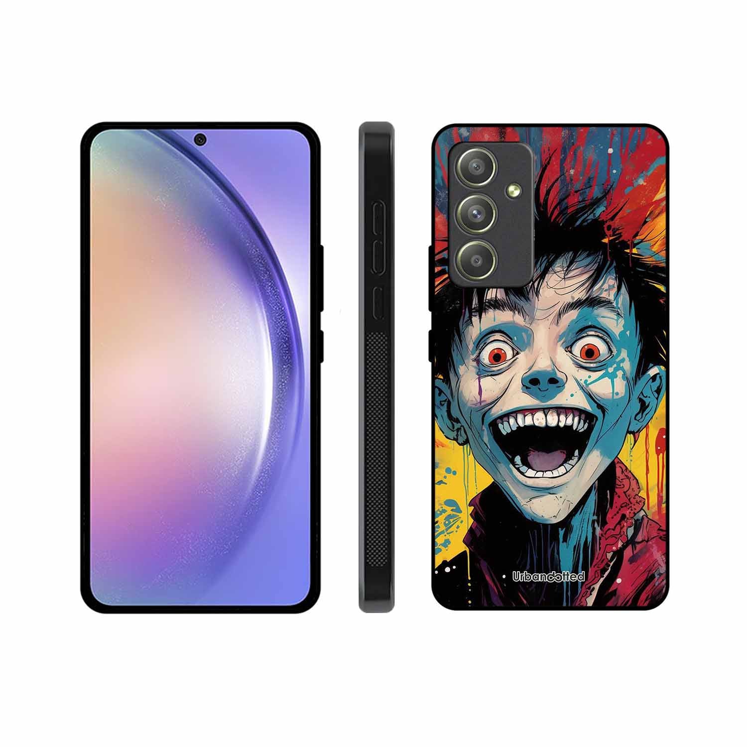 Distorted Joy Illustration Glass Case For Samsung A54