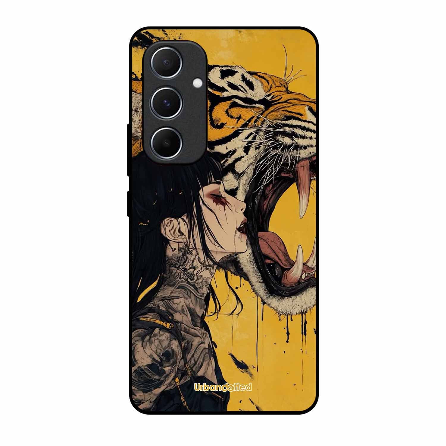 Tattooed Girl with Tiger Glass Case For Samsung A55