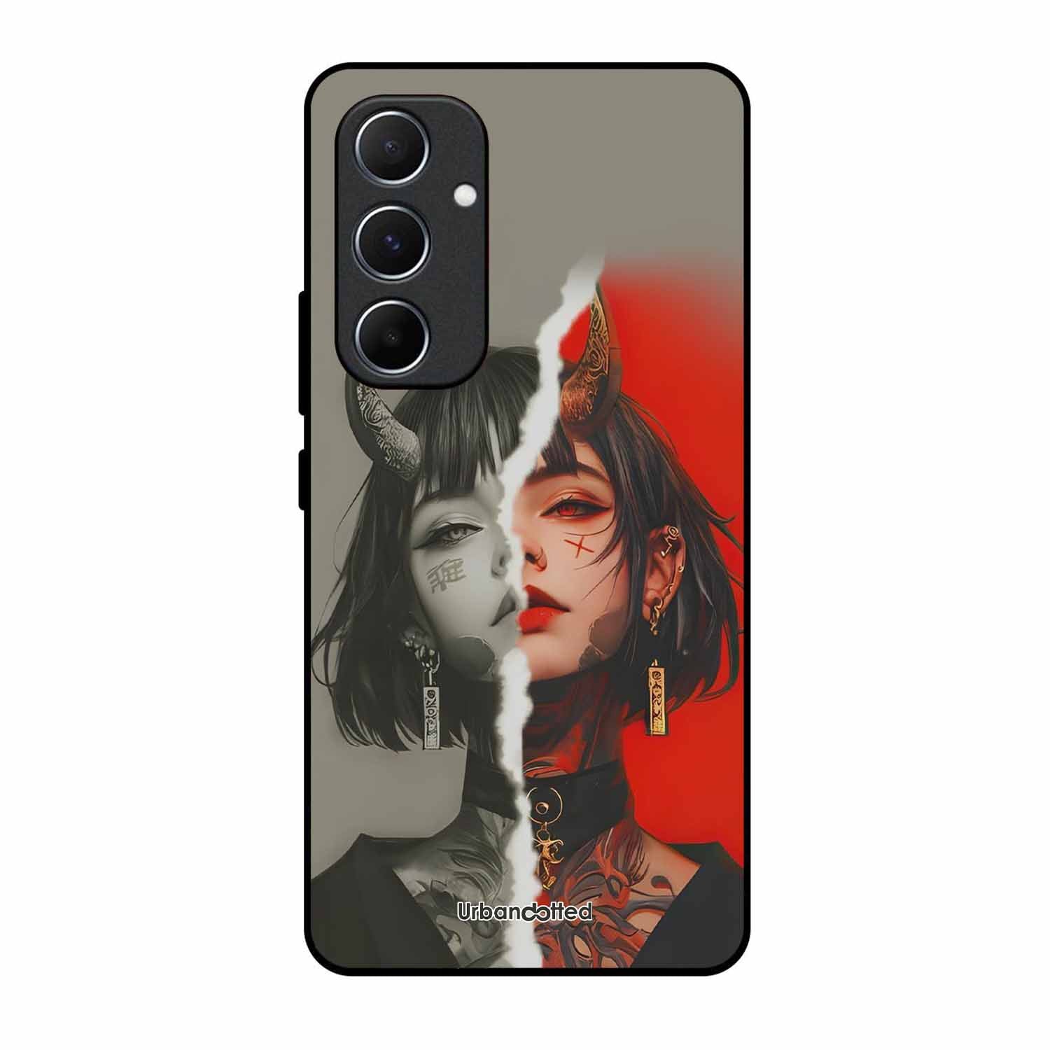 Yin Yang Demon Art Glass Case For Samsung A55