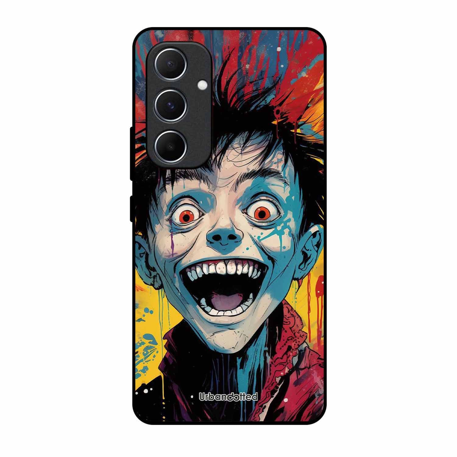 Distorted Joy Illustration Glass Case For Samsung A55