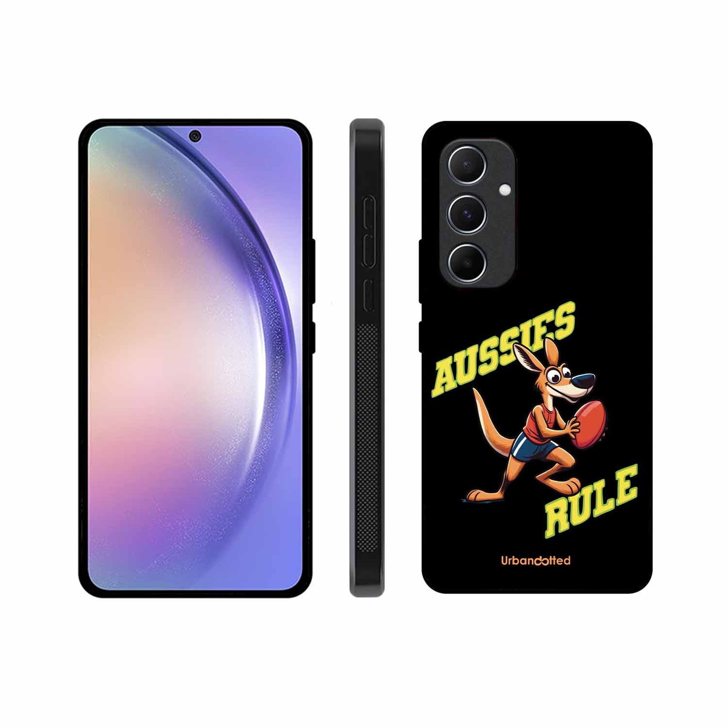 Aussies Rule Football Glass Case For Samsung A55