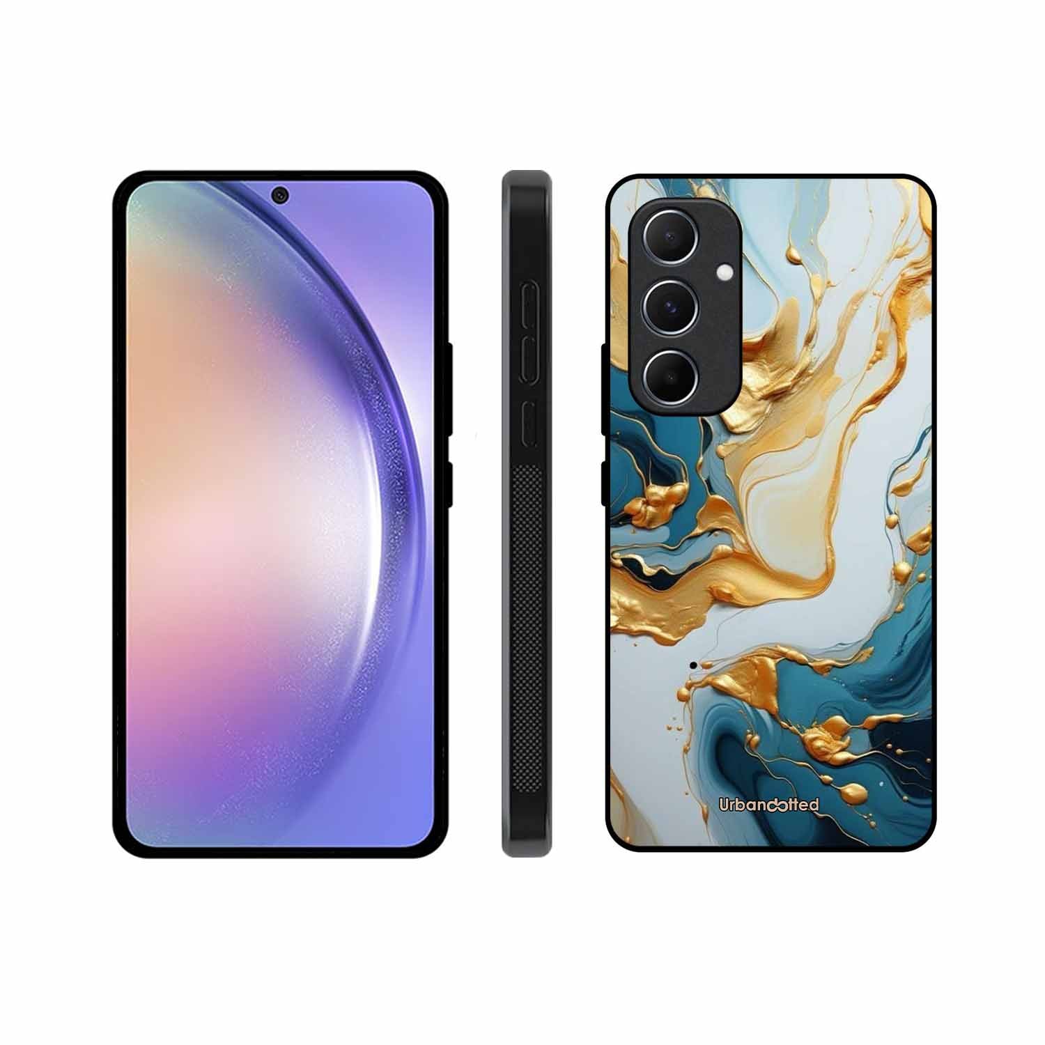 Luxurious Marble Effect Glass Case For Samsung A55