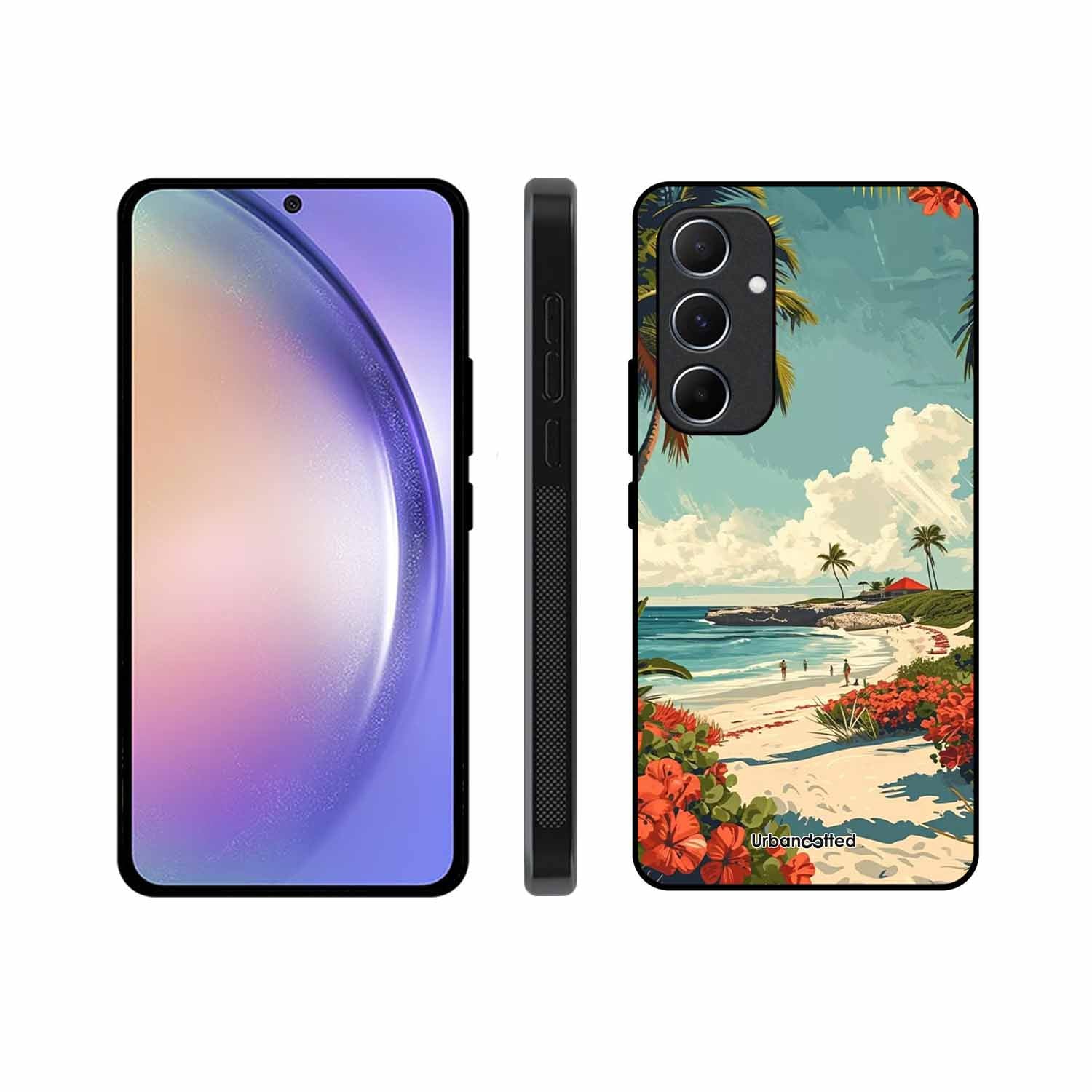 Tropical Beach Paradise Glass Case For Samsung A55
