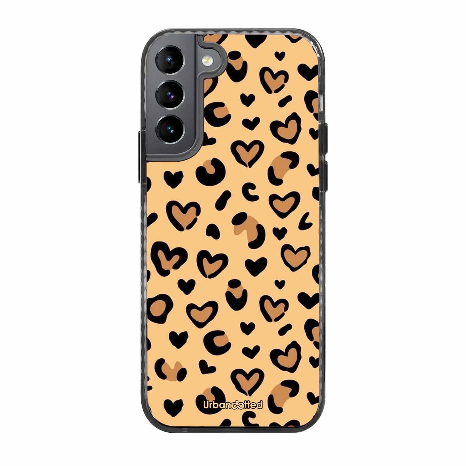 Native Animal Print Hearts Glass Case For Samsung S22 Plus 5G