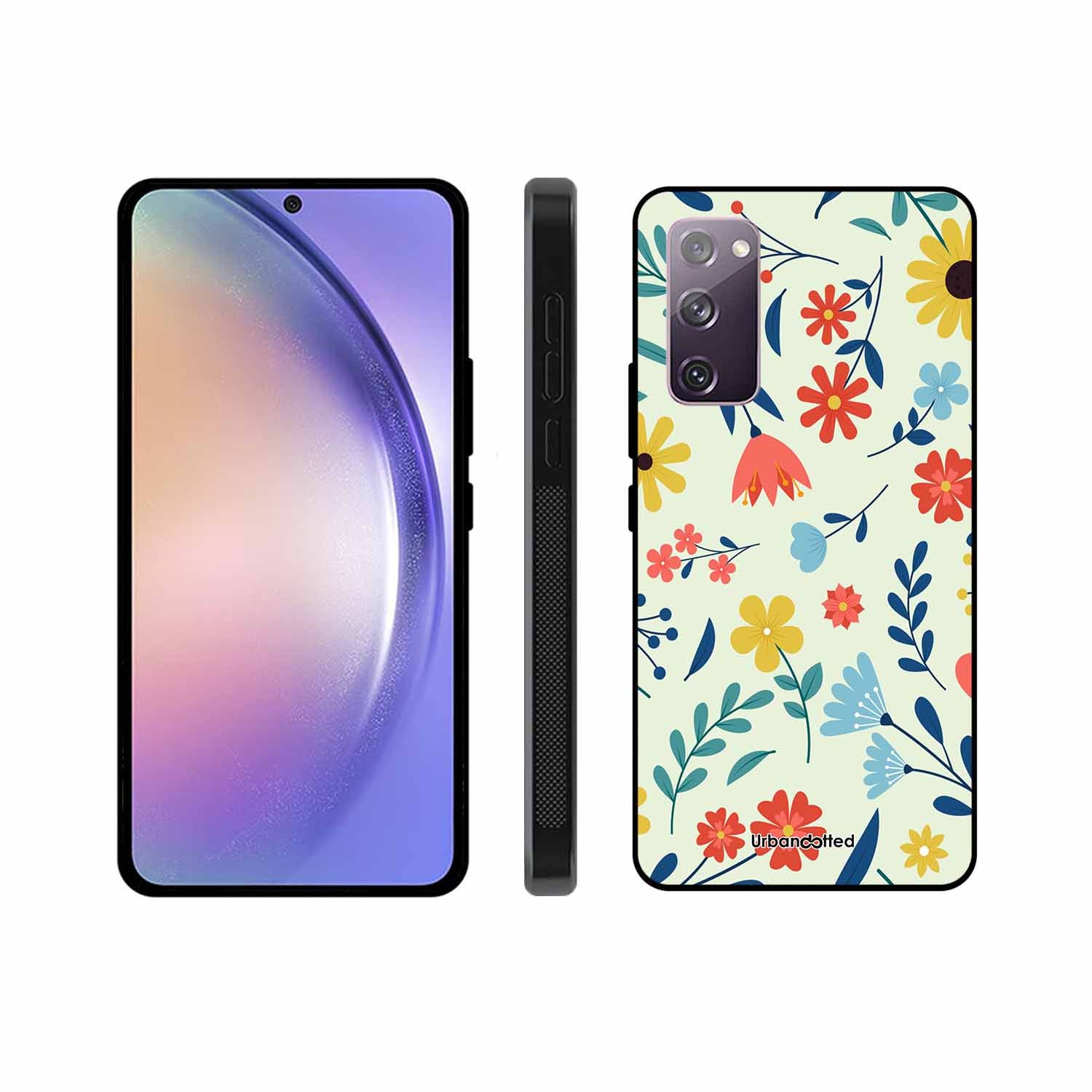 Colorful Wildflower Meadow Glass Case For Samsung S20 FE