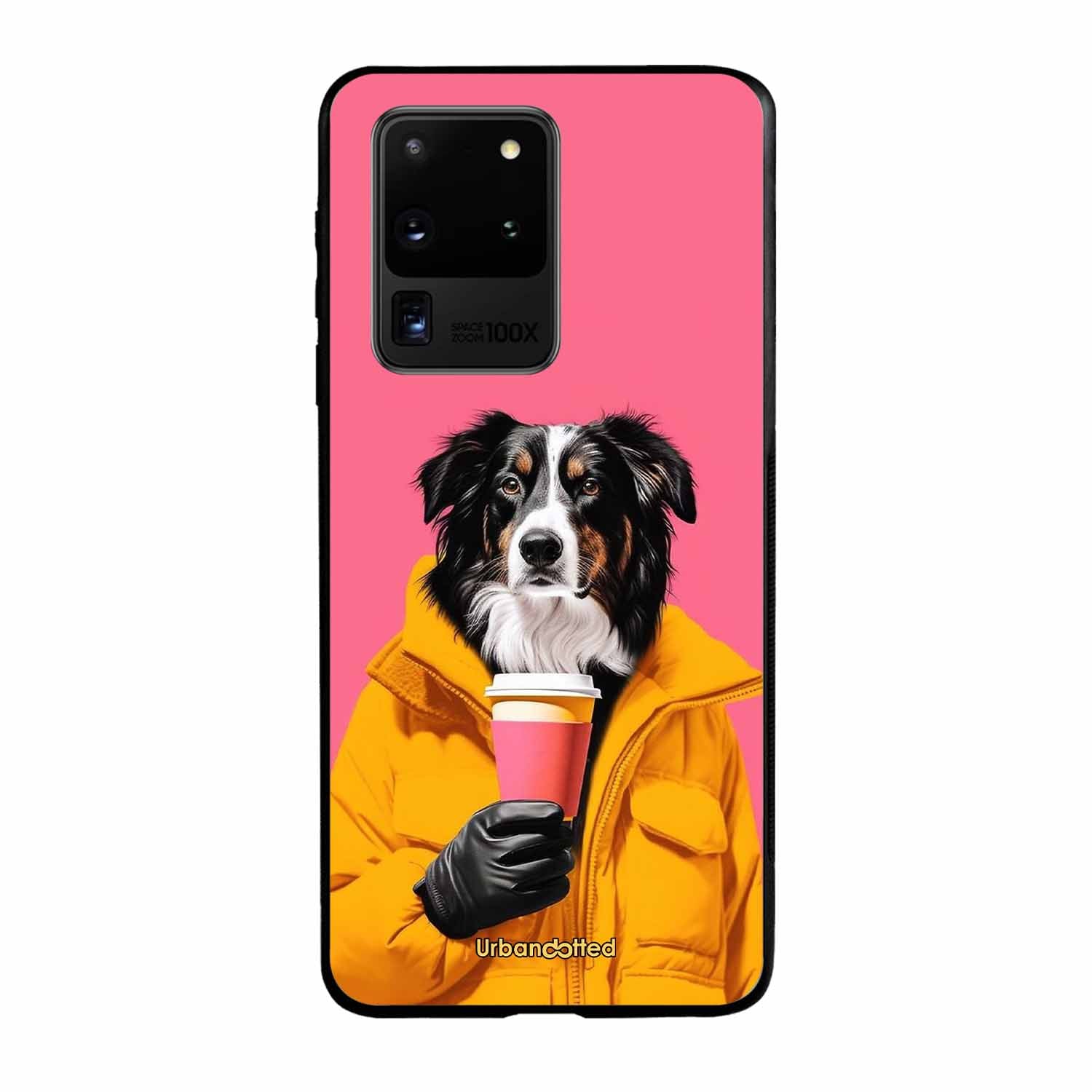 Trendy Dog with Drink Glass Case For Samsung S20 Ultra