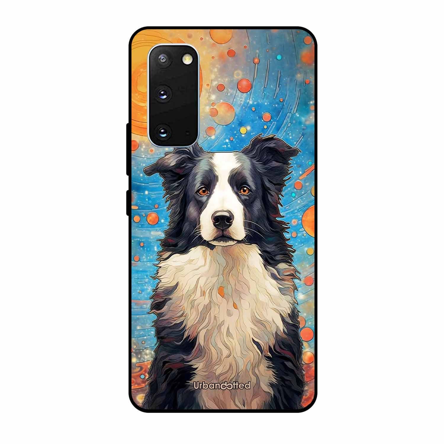Artistic Dog Illustration Glass Case For Samsung S20