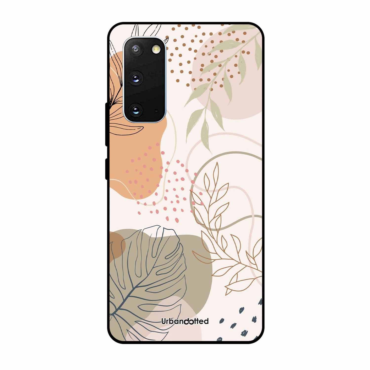 Minimalist Leaf Pattern Glass Case For Samsung S20
