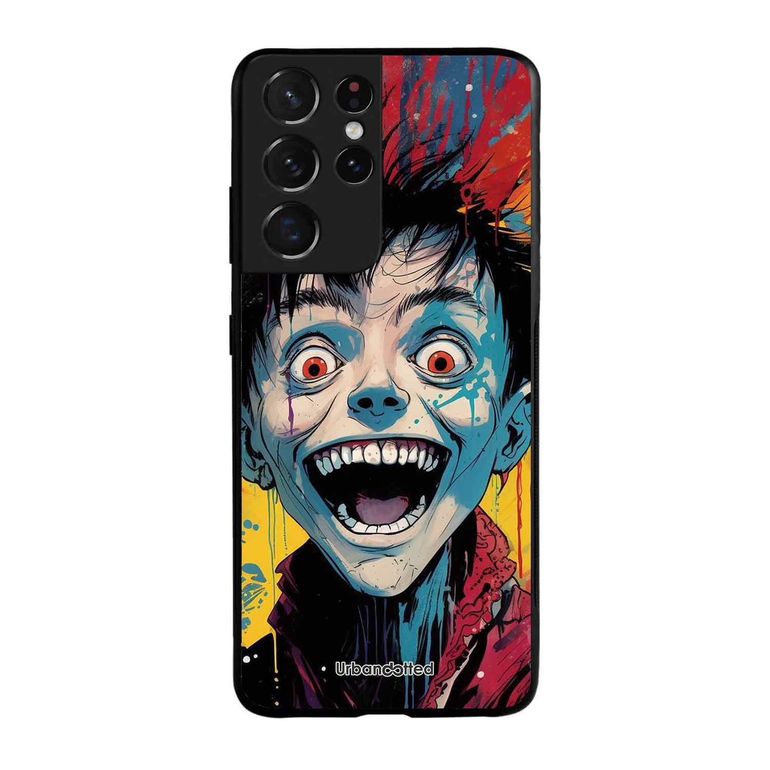 Distorted Joy Illustration Glass Case For Samsung S21 Ultra 5G