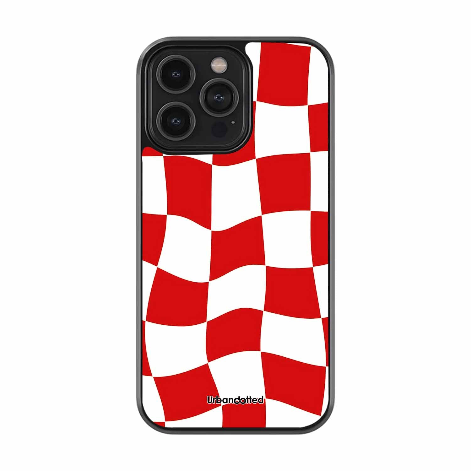 Retro Distorted Checkered Glass Case