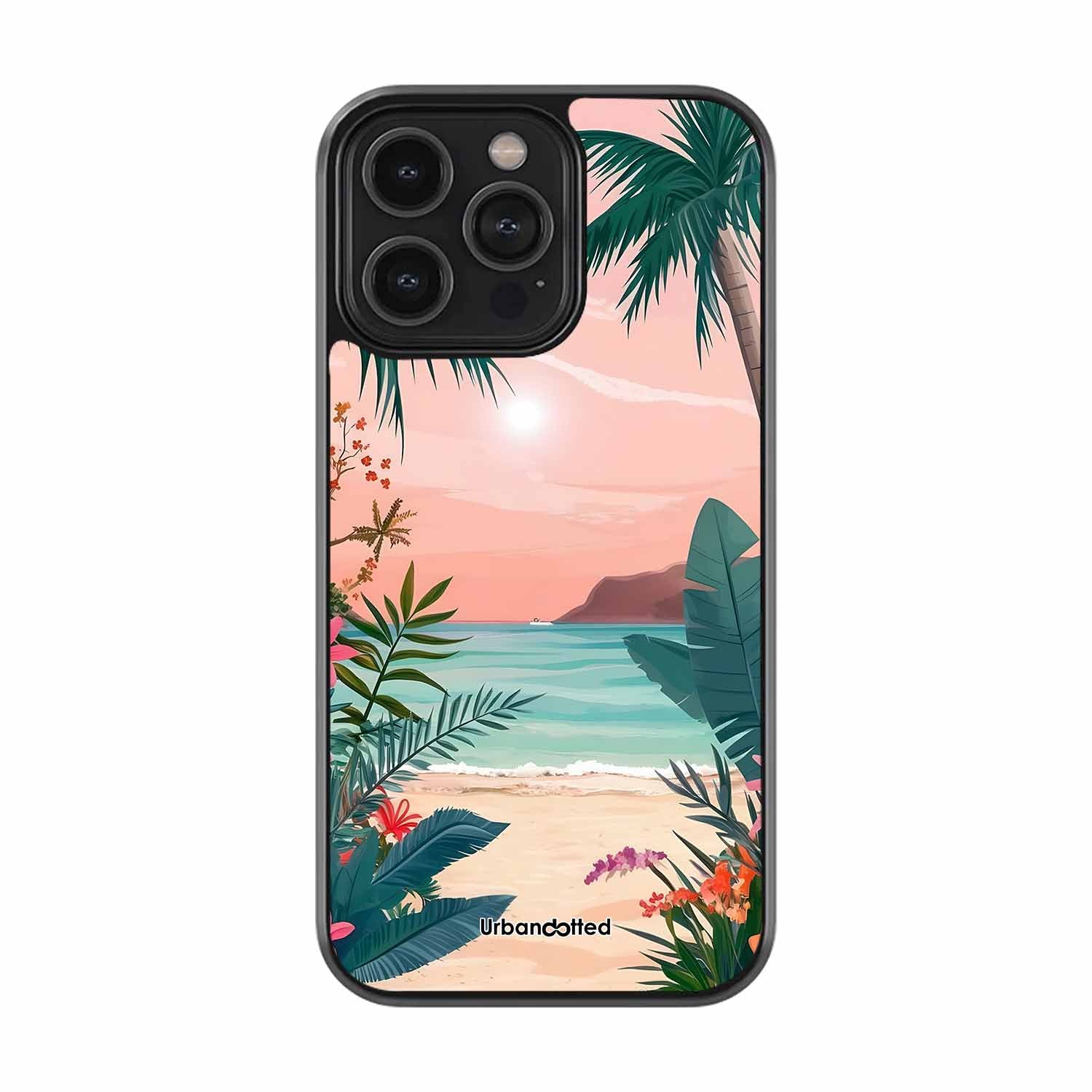 Exotic Island Paradise Glass Case