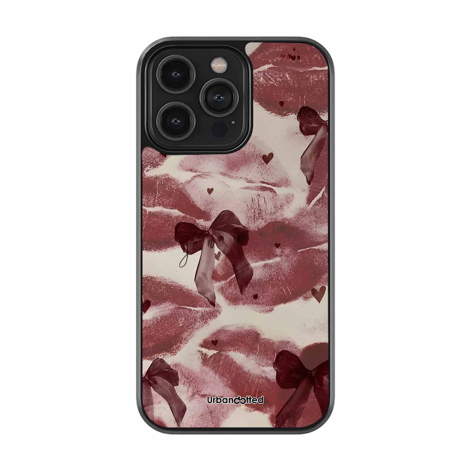 Coquette Lip and Ribbon Glass Case