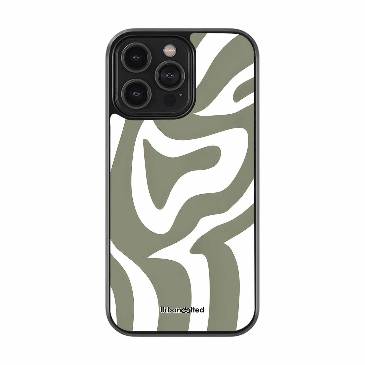 Olive Liquid Wave Glass Case