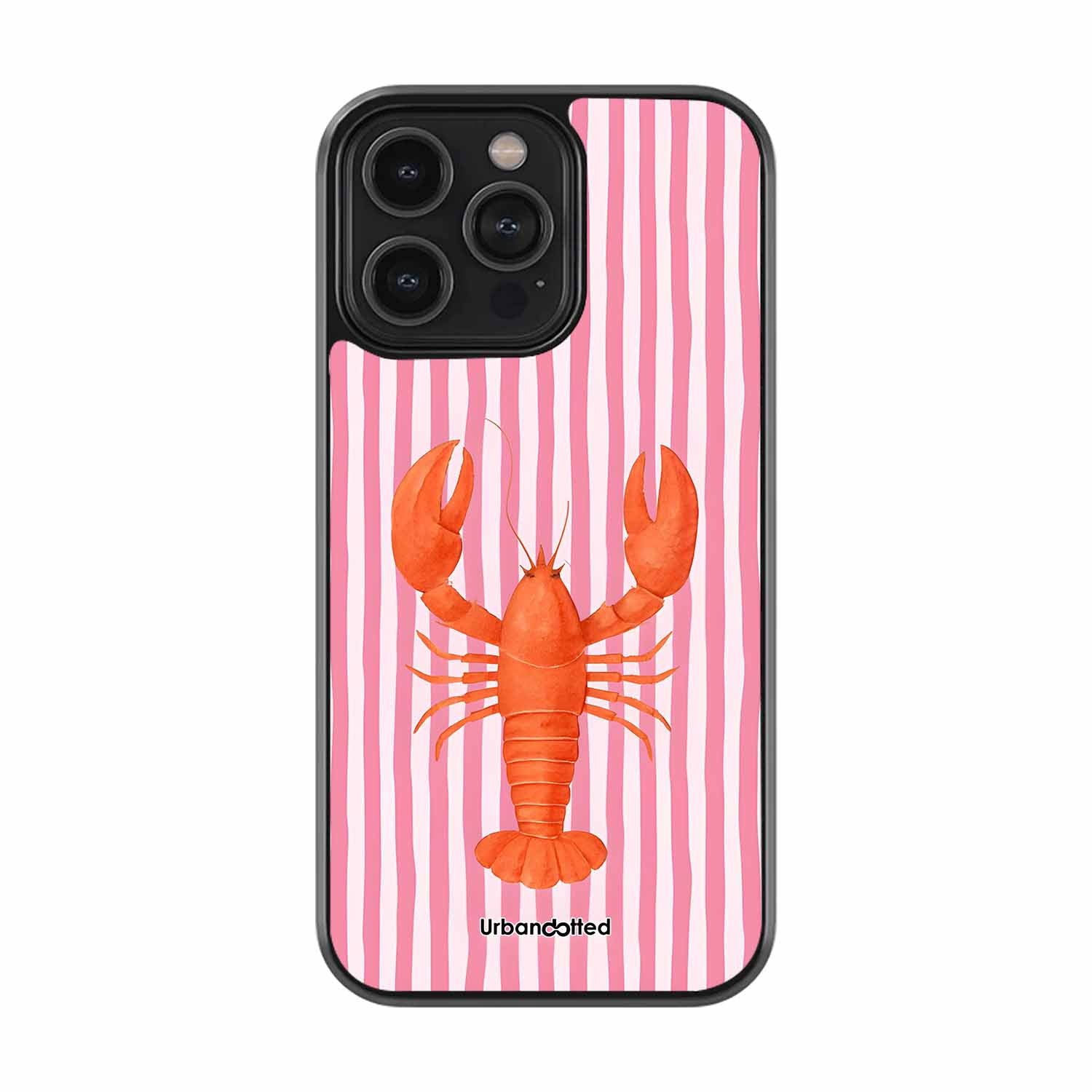 Coastal Lobster Pattern Glass Case