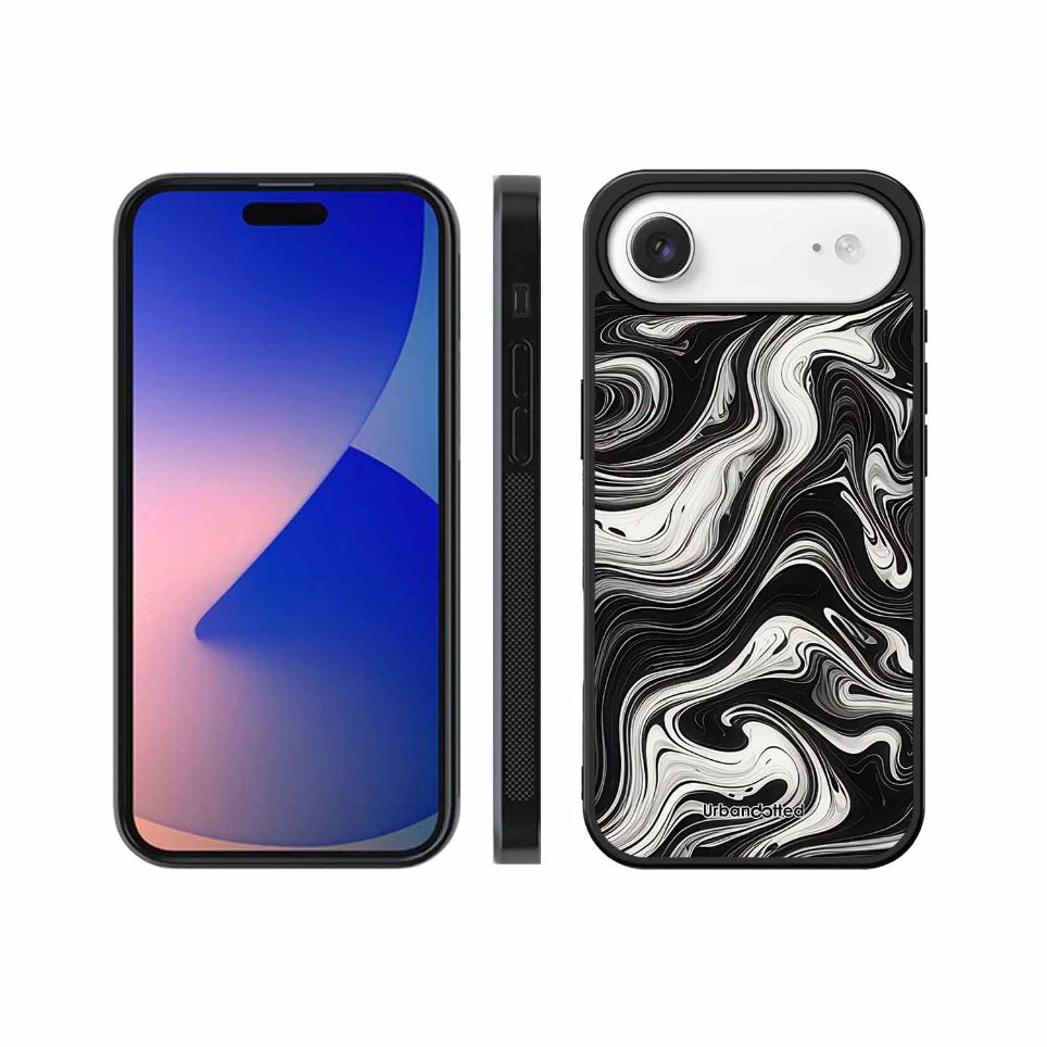 Monochrome Marble Glass Case For iPhone Air