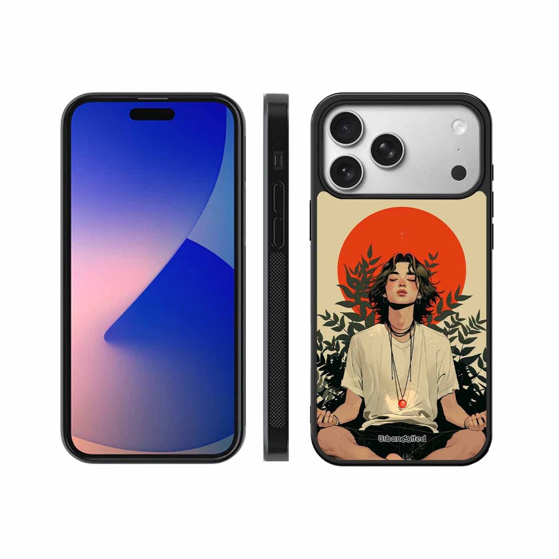 Meditating Figure Glass Case For iPhone 17 Pro