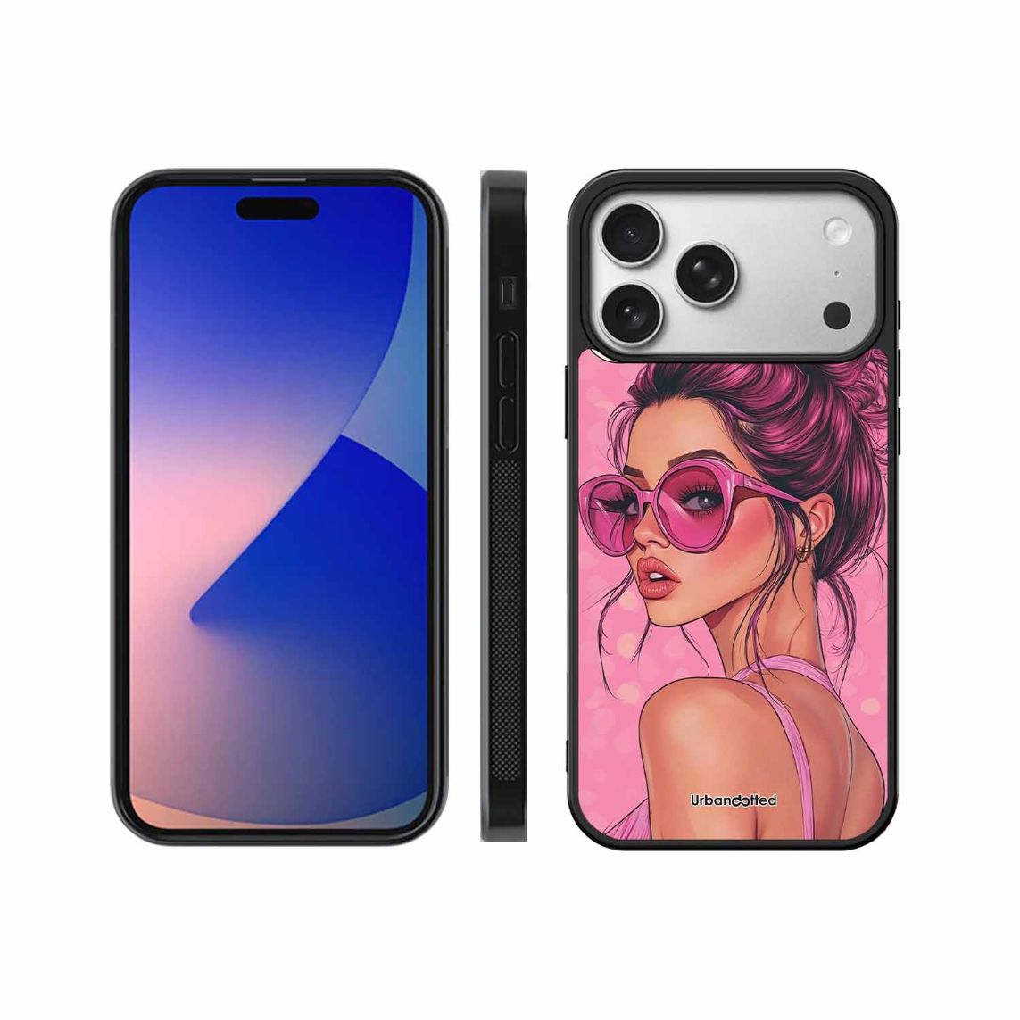 Retro Sunglasses Girl Glass Case For iPhone 17 Pro