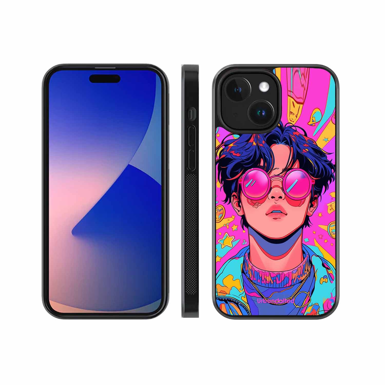Neon Vibes Portrait Glass Case For iPhone 14