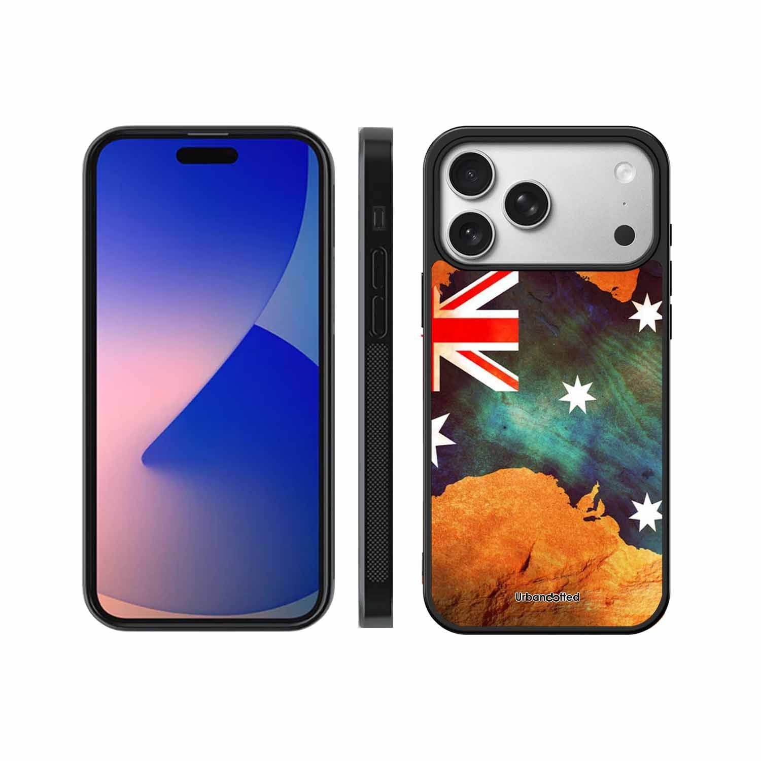 Australian Flag Map Glass Case For iPhone 17 Pro
