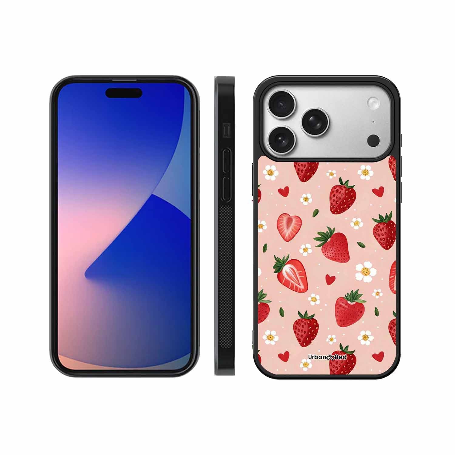Strawberry Sweetheart Glass Case For iPhone 17 Pro