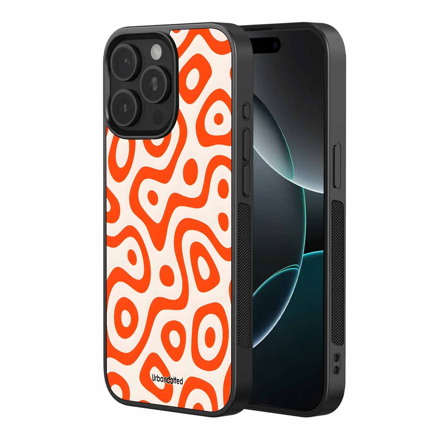 Mod Orange Shapes Glass Case