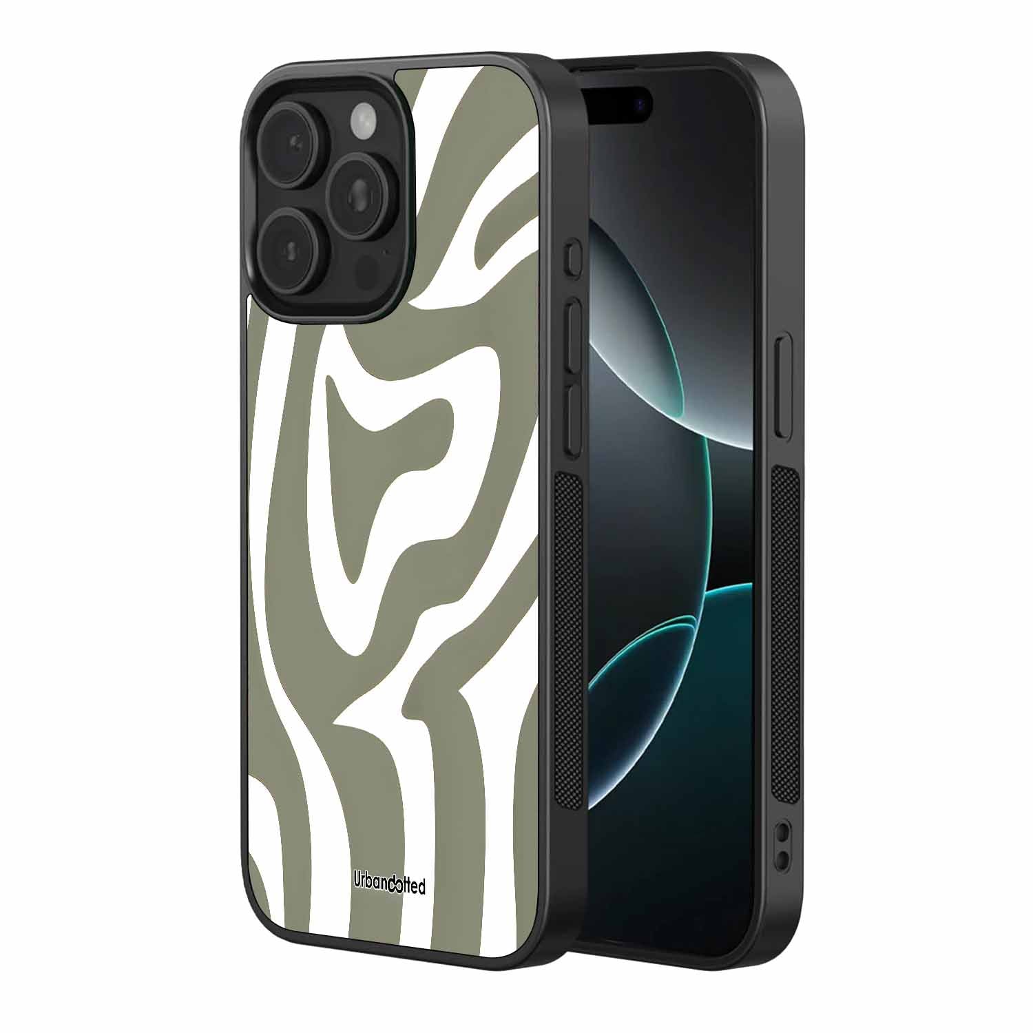 Olive Liquid Wave Glass Case