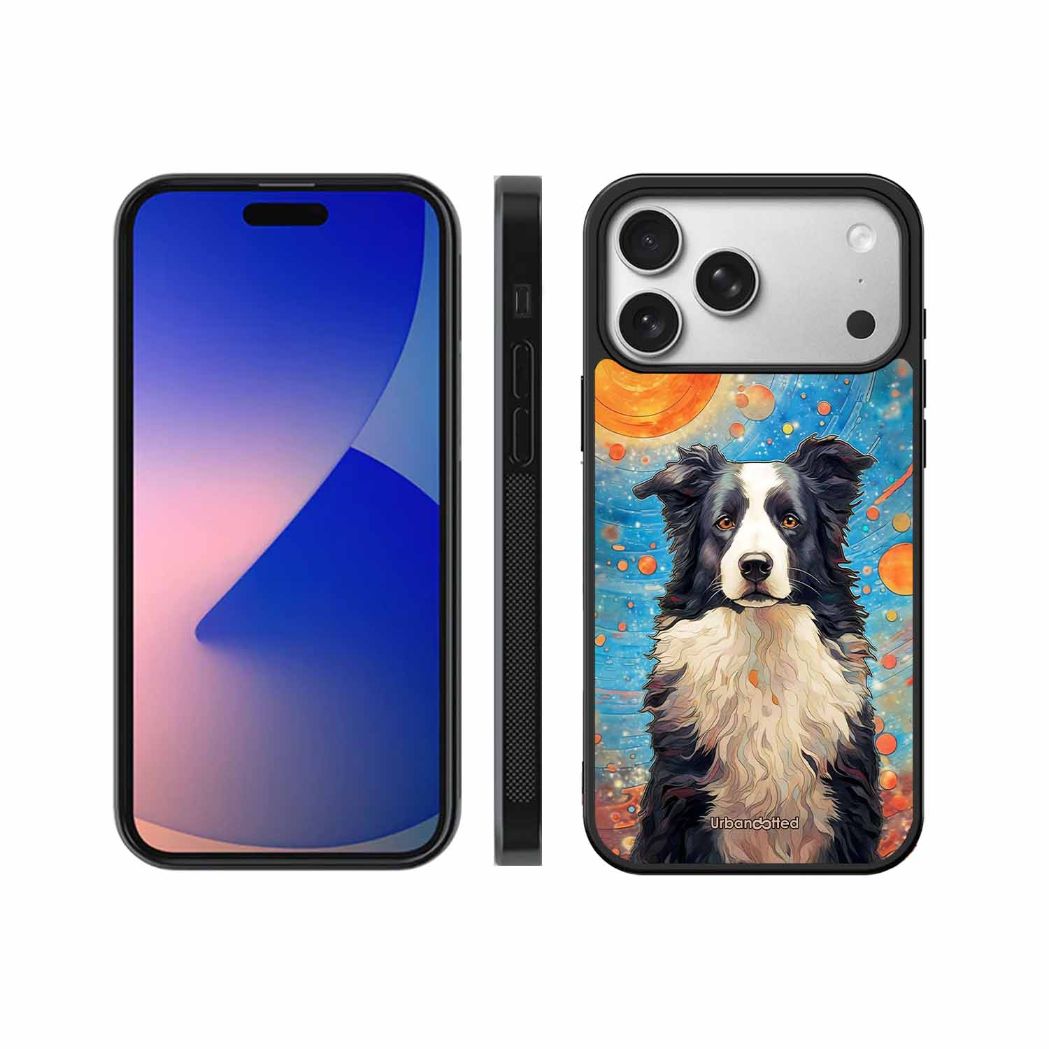 Artistic Dog Illustration Glass Case For iPhone 17 Pro