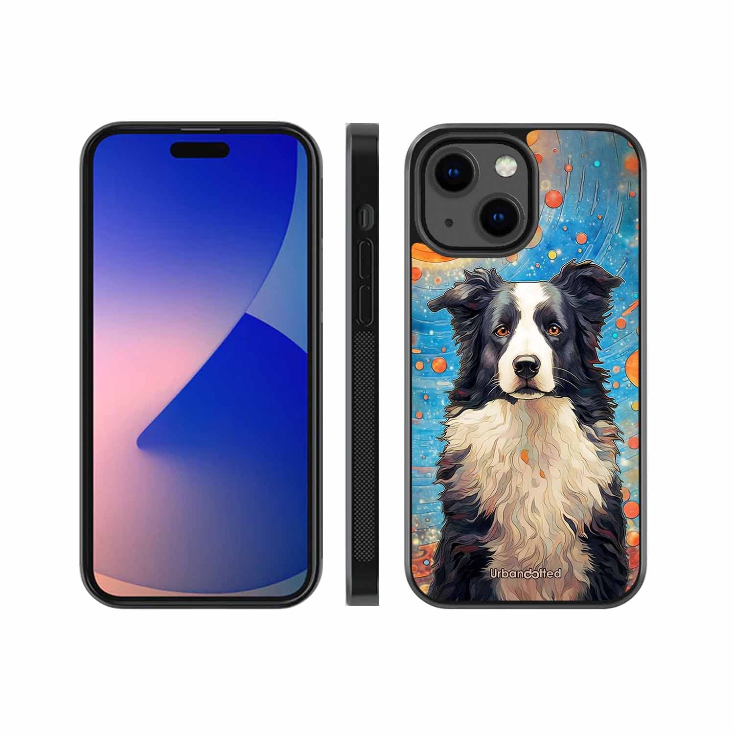 Artistic Dog Illustration Glass Case For iPhone 13