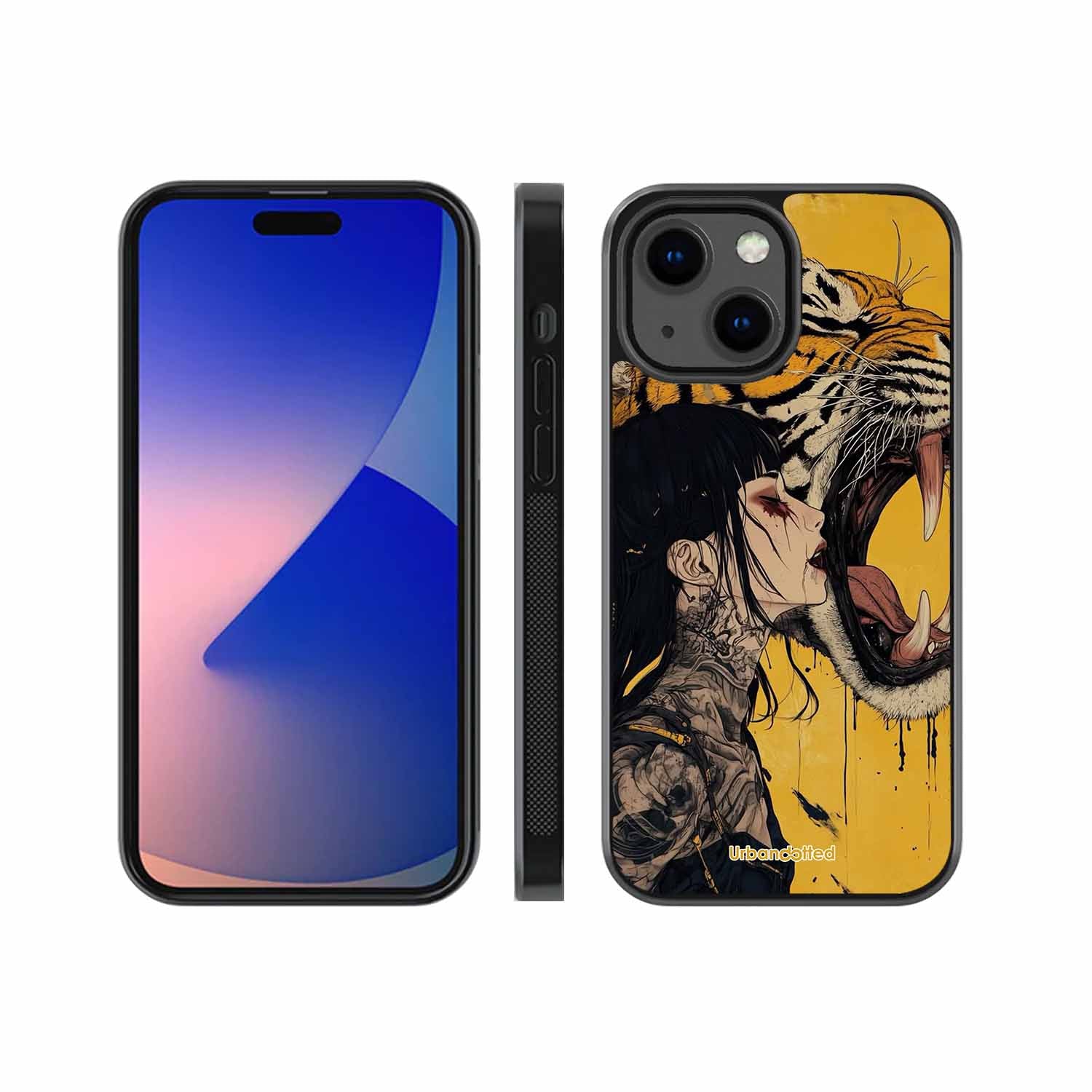 Tattooed Girl with Tiger Glass Case For iPhone 13