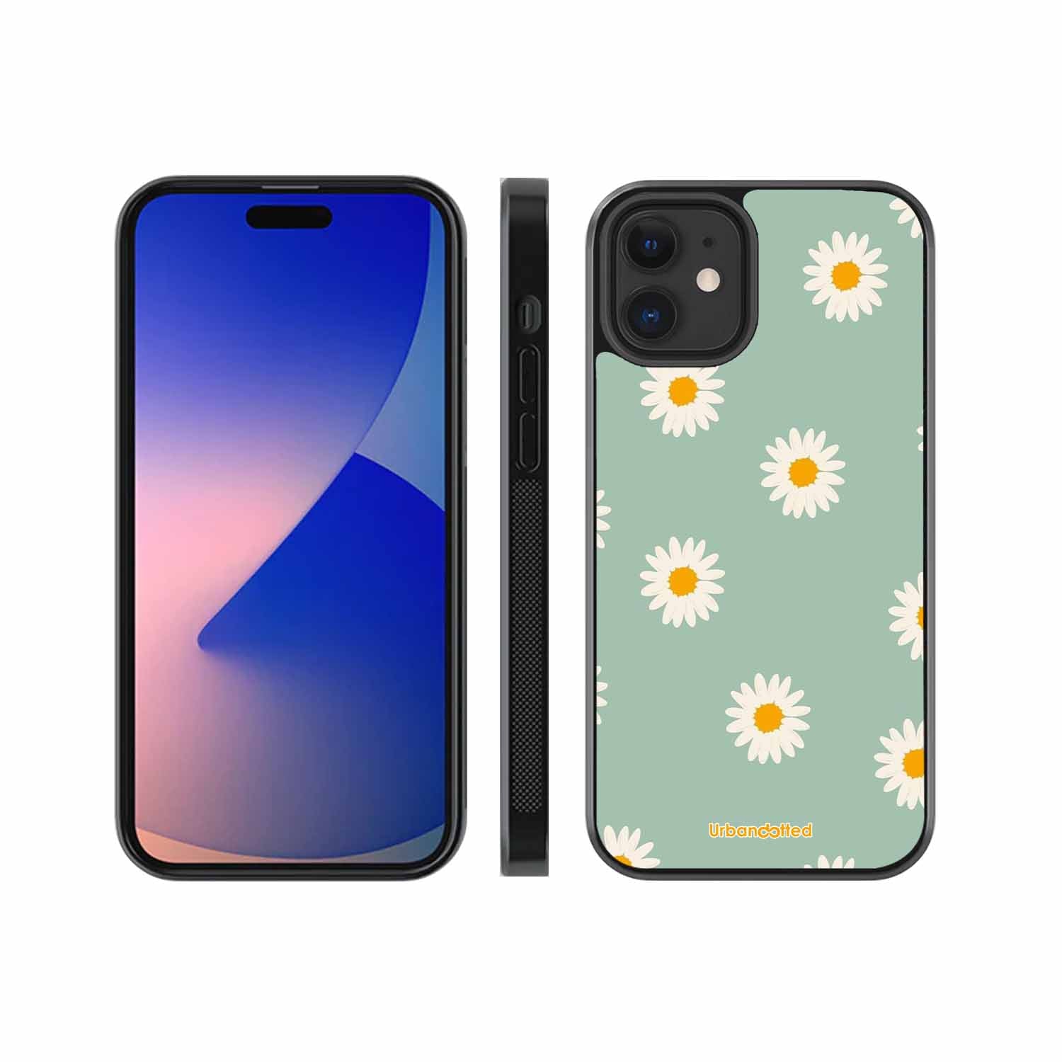 Scattered White Daisies Glass Case For iPhone 12 Mini
