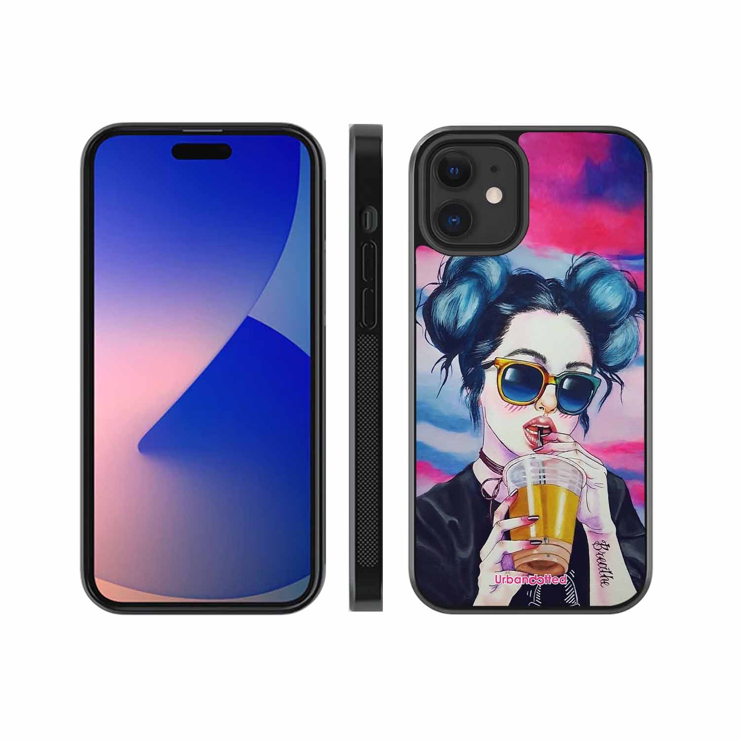 "Breathe" Tattoo Girl Glass Case For iPhone 12 Mini