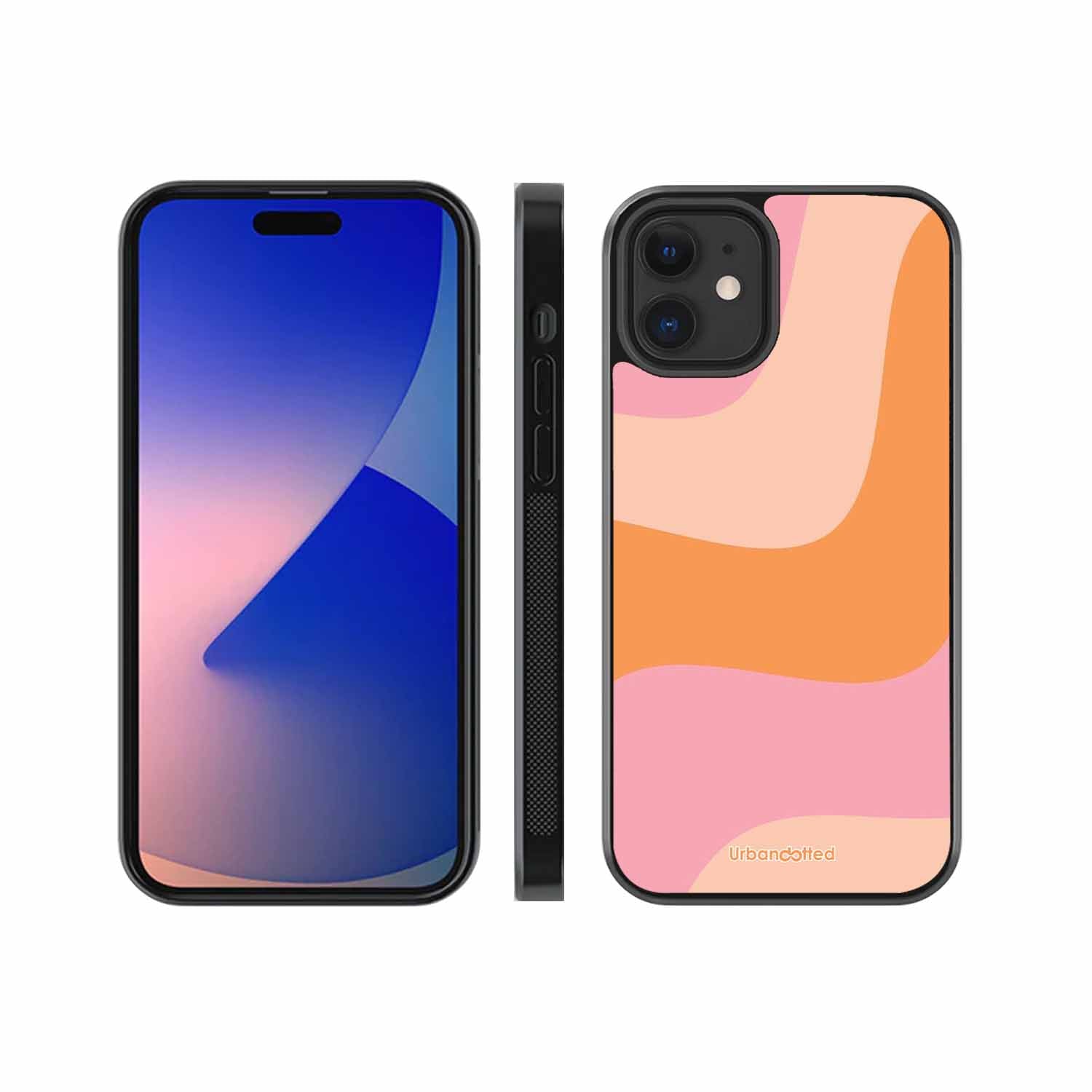 Soft Swirling Stripes Glass Case For iPhone 12 Mini