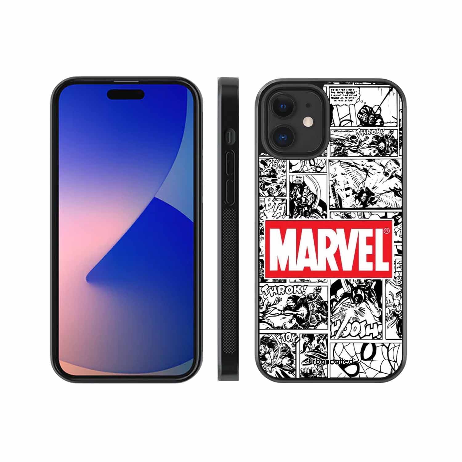 Black and White Comic Book Glass Case For iPhone 12 Mini