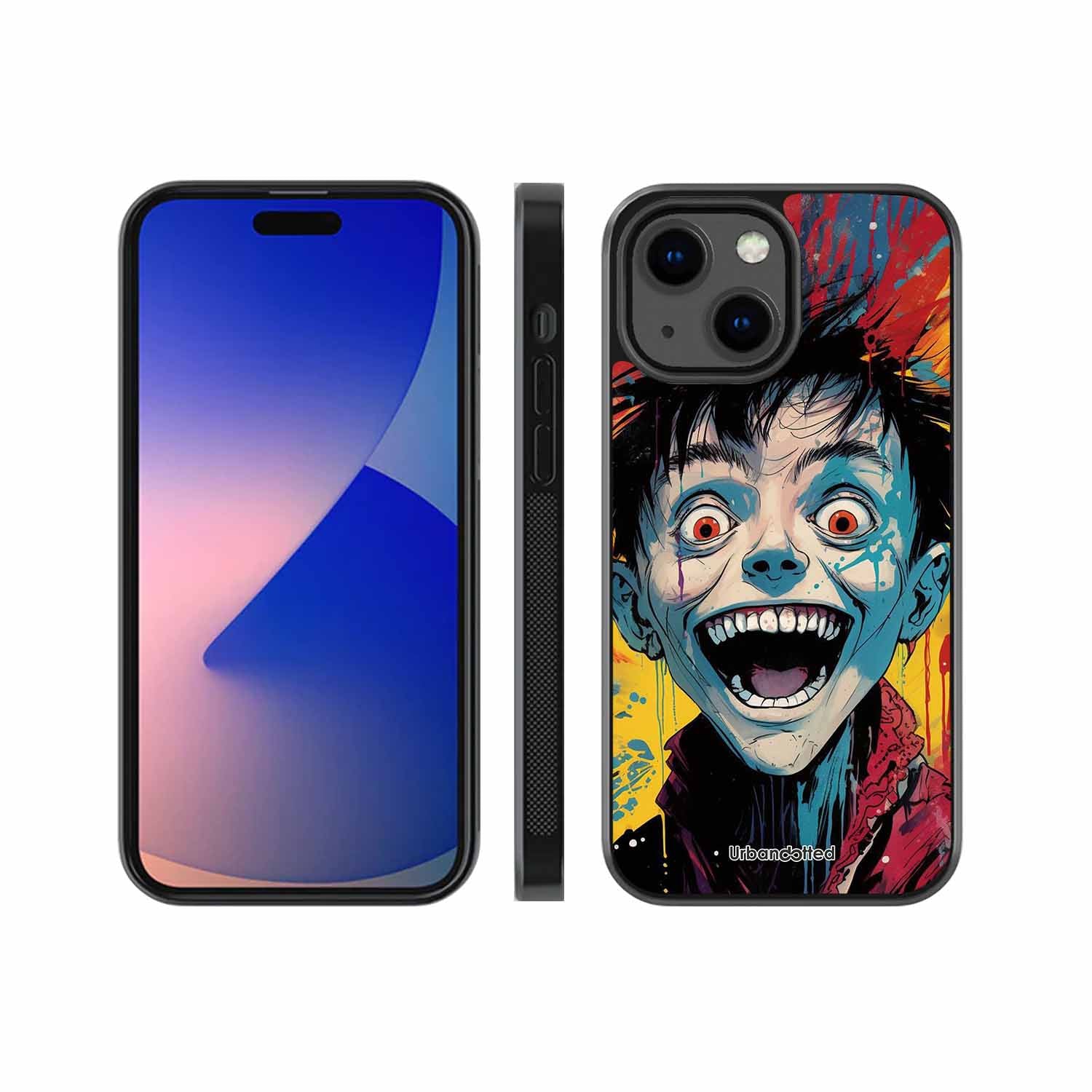 Distorted Joy Illustration Glass Case For iPhone 13 Mini