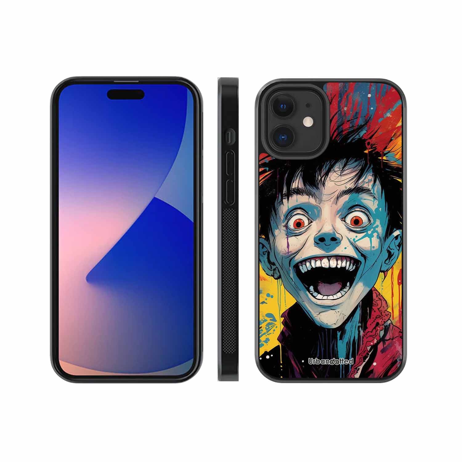 Distorted Joy Illustration Glass Case For iPhone 12 Mini
