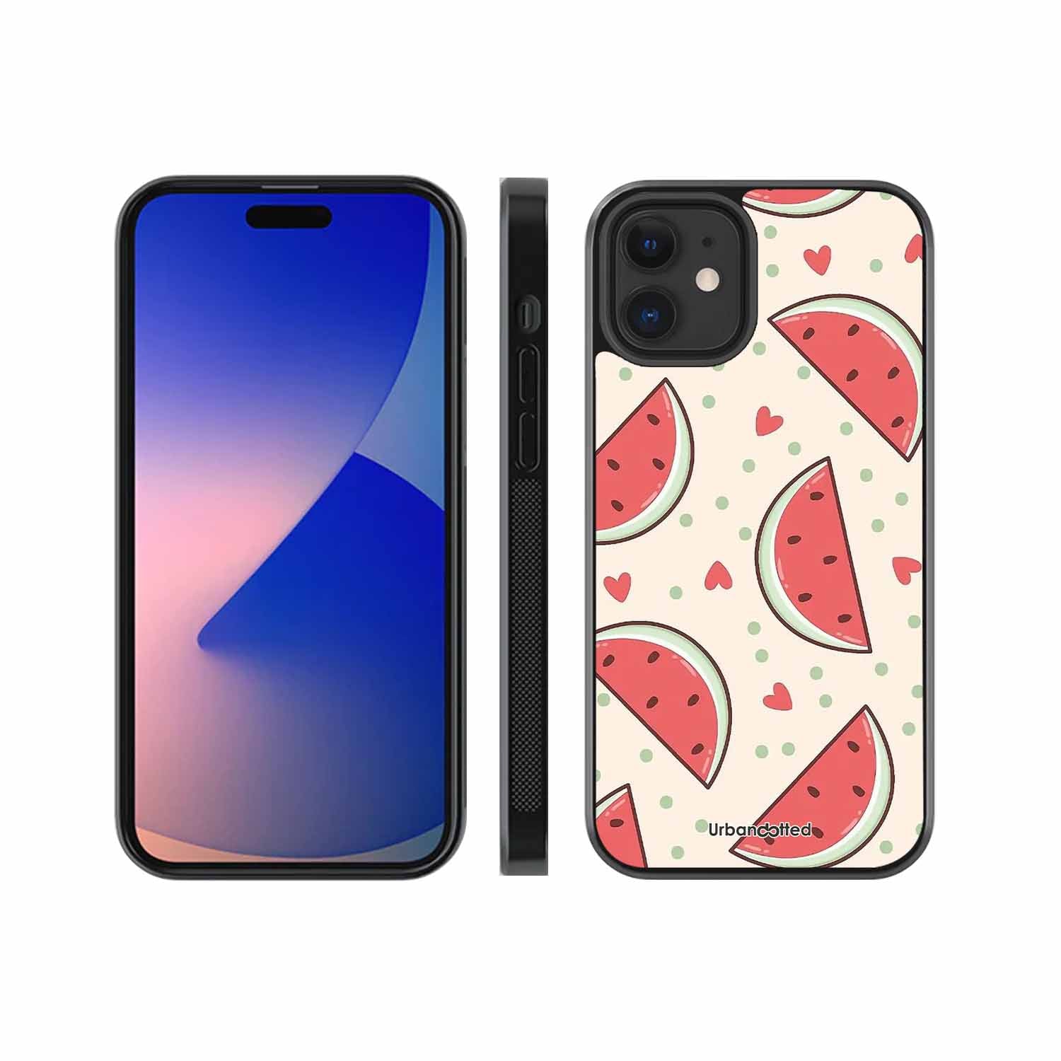 Watermelon Slice Fun Glass Case For iPhone 12 Mini