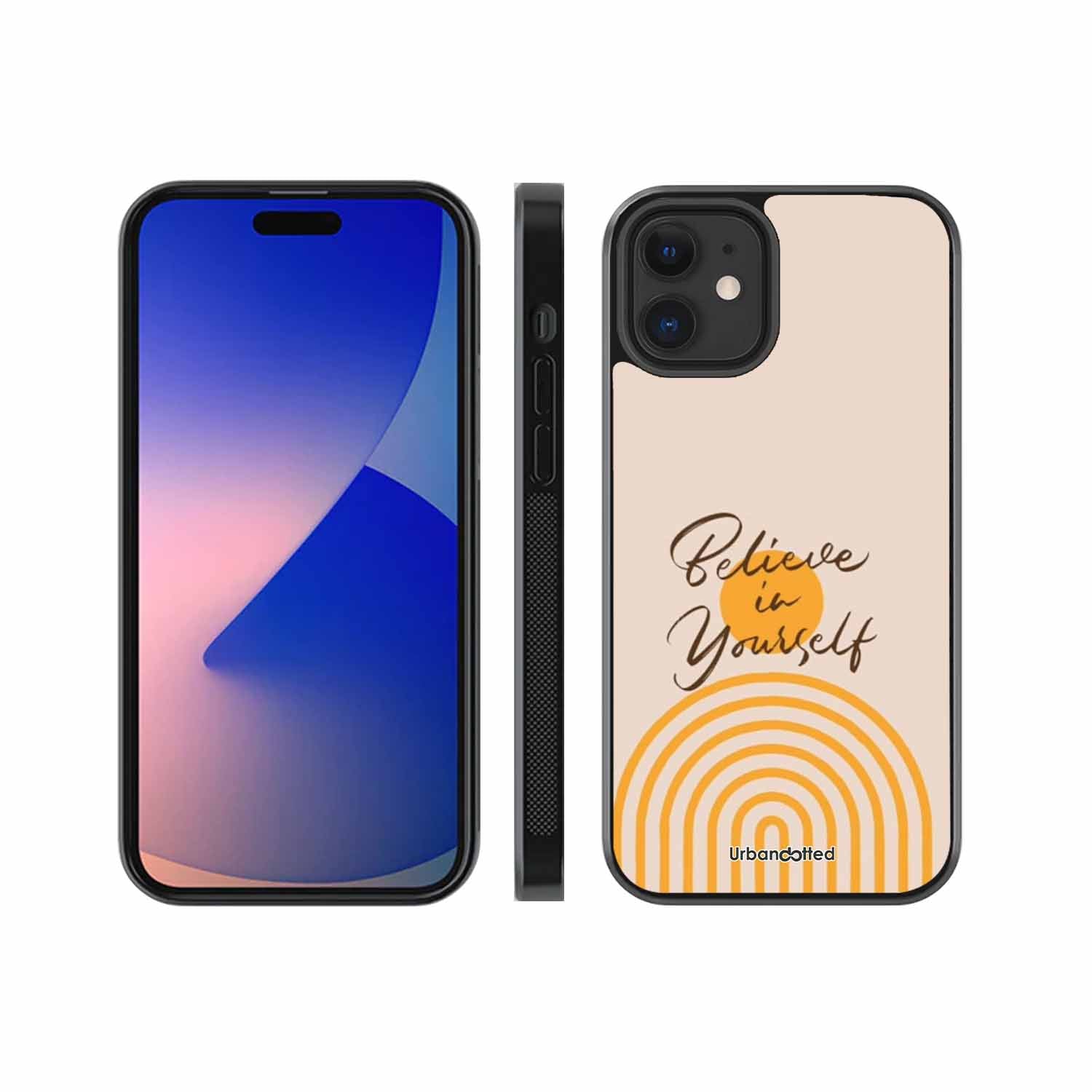 Believe In Yourself Rainbow Glass Case For iPhone 12 Mini